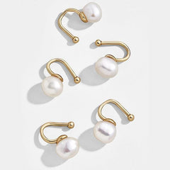 2020 New Fashion Pearl Ear Cuff Bohemia Stackable C Shaped CZ Rhinestone Small Earcuffs Clip Earrings for Women Wedding Jewelry - dealskart.com.au