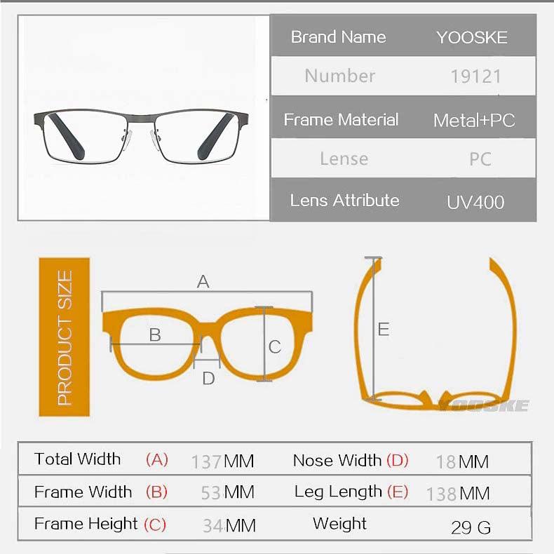 Yooske Stainless Steel Men’s Reading Glasses- +1.0 1.5 2.0 2.5 3 3.5 4.0 - dealskart.com.au