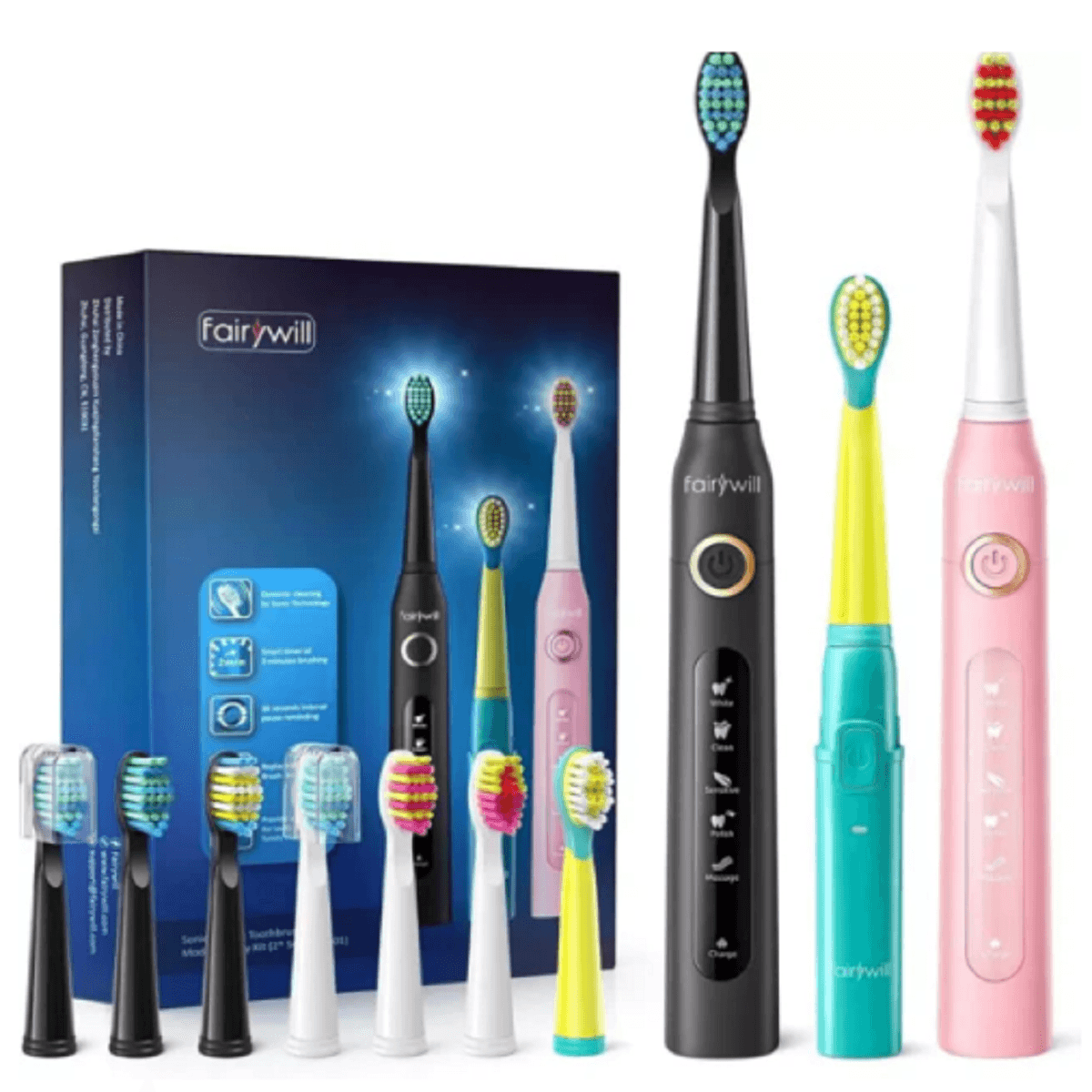 FairyWill D7 Sonic Electric Toothbrush Kit - USB Powered - dealskart.com.au