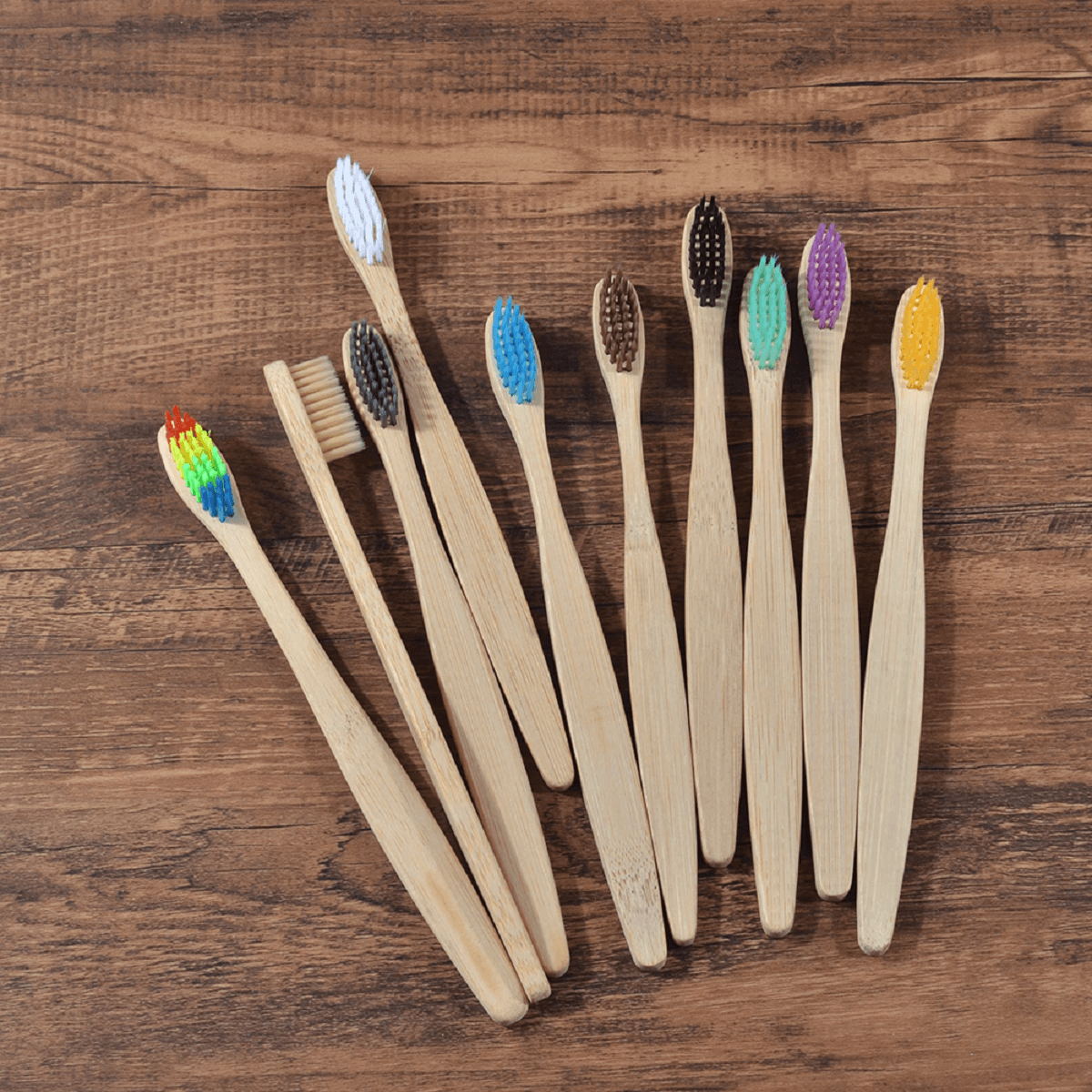 Organic and Eco-Friendly Bamboo Toothbrush Set - 10 Pcs - dealskart.com.au