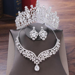 Women's Genuine Rhinestone Studded Bridal Jewelry Set - dealskart.com.au