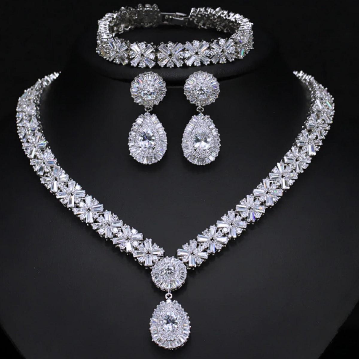 Women's Exclusive Necklace Set - Dubai Gold/ Silver Plated - dealskart.com.au