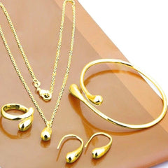 Exquisite Water Drop Styled Pendant Jewelry Set - Metal Toned - dealskart.com.au