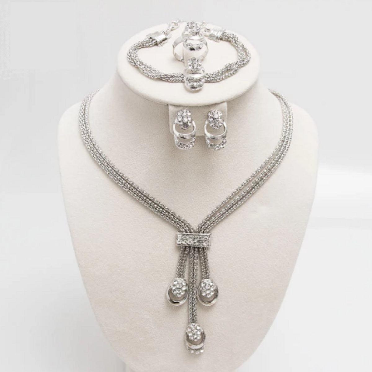 Carol Jewelry Women's Elegant Necklace Set - Metal Toned - dealskart.com.au