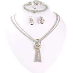 Carol Jewelry Women's Gold Finished Necklace Set - Multi Rope - dealskart.com.au