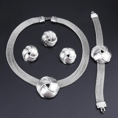 Carol Jewelry Women's Necklace Set - Dubai Silver Plated - dealskart.com.au