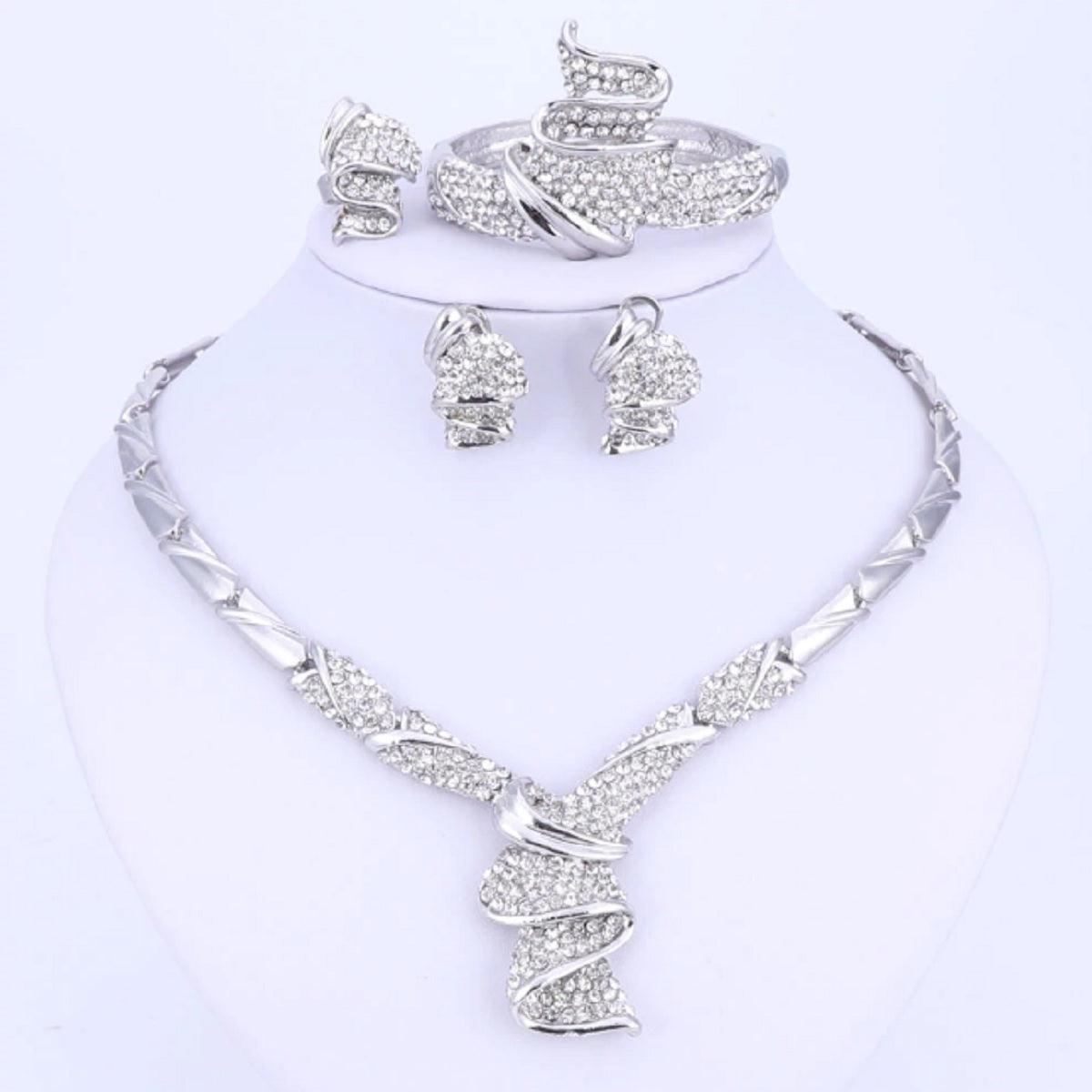 Carol Jewelry Women's Necklace Set - Premium Rhinestone Studded - dealskart.com.au