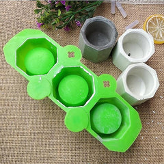 3 Holes Multipurpose Polygonal Flower Pot candle mould - dealskart.com.au