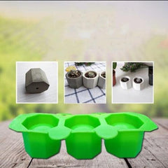 3 Holes Multipurpose Polygonal Flower Pot candle mould - dealskart.com.au