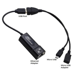 USB 2.0 to RJ-45 and Micro USB Adapter Combo - For Amazon Fire Stick - dealskart.com.au