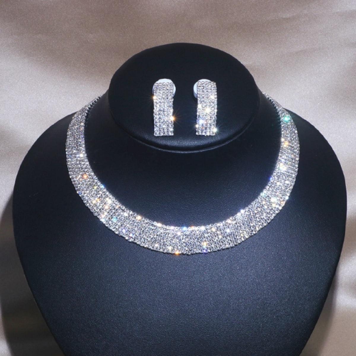 Women's Bridal Collection Necklace Set - Crystal Embellished - dealskart.com.au