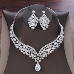 Women's Genuine Rhinestone Studded Bridal Jewelry Set - dealskart.com.au