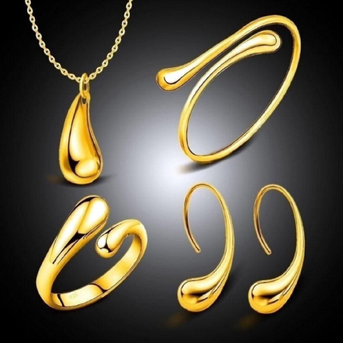 Exquisite Water Drop Styled Pendant Jewelry Set - Metal Toned - dealskart.com.au