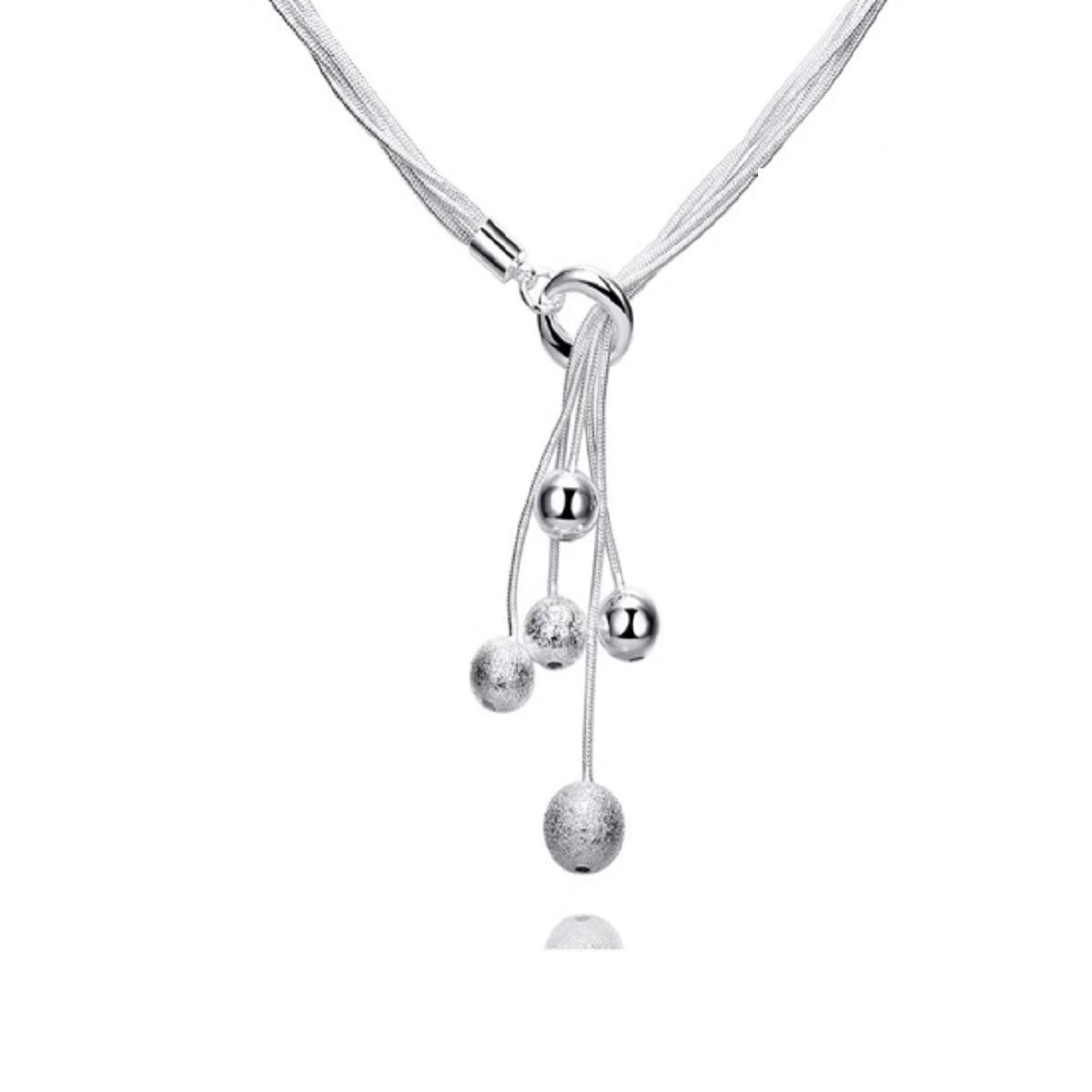 Qilesen Silver Finished Beaded Jewelry Set - Silver Threads - dealskart.com.au