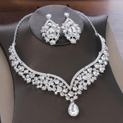 Women's Genuine Rhinestone Studded Bridal Jewelry Set - dealskart.com.au