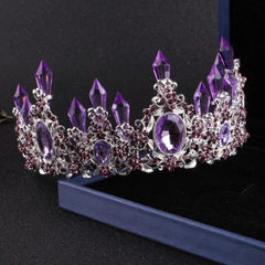 Exquisite Women's Crystal Studded Necklace Set - With Tiara - dealskart.com.au