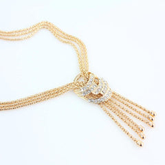 Carol Jewelry Women's Gold Finished Necklace Set - Multi Rope - dealskart.com.au