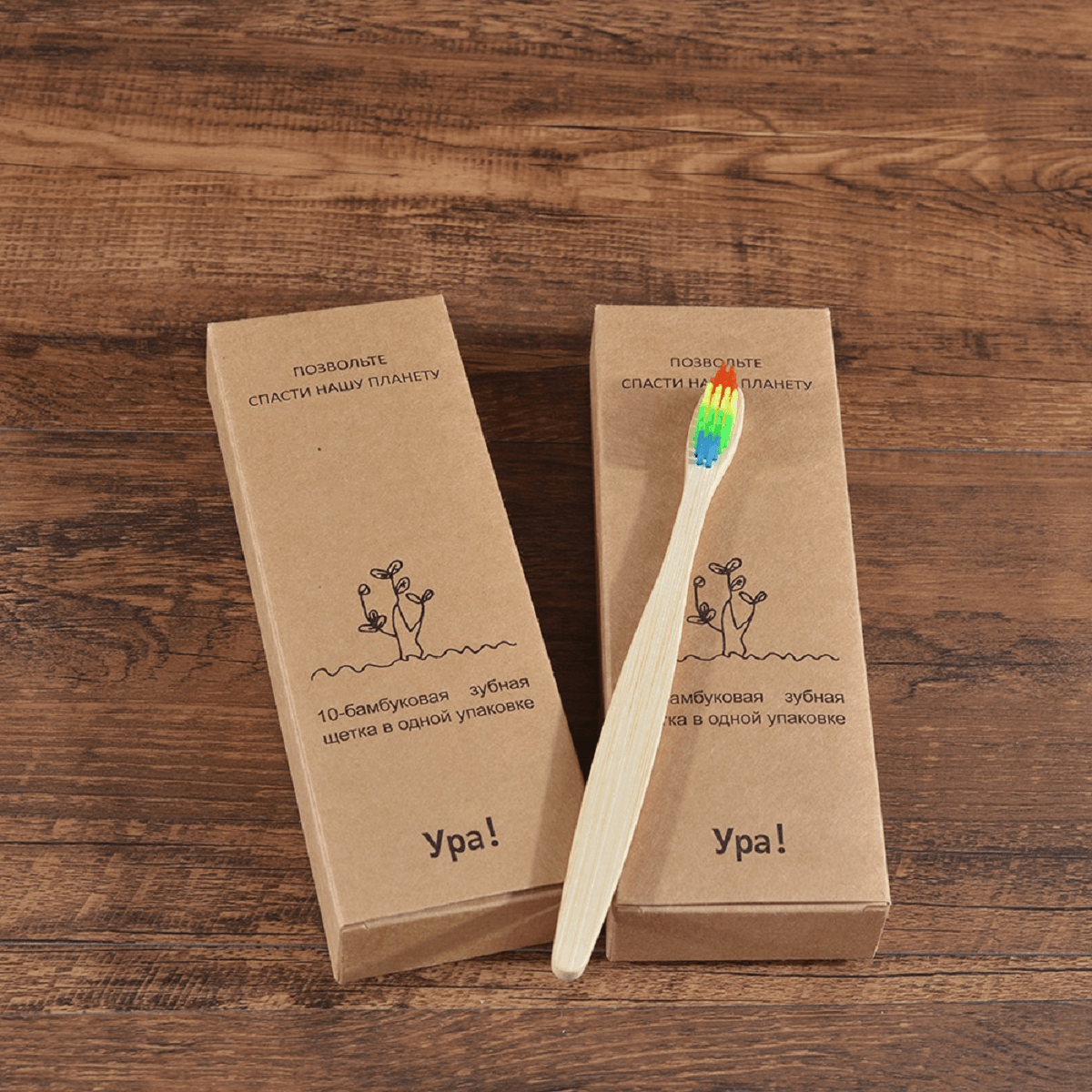 Organic and Eco-Friendly Bamboo Toothbrush Set - 10 Pcs - dealskart.com.au