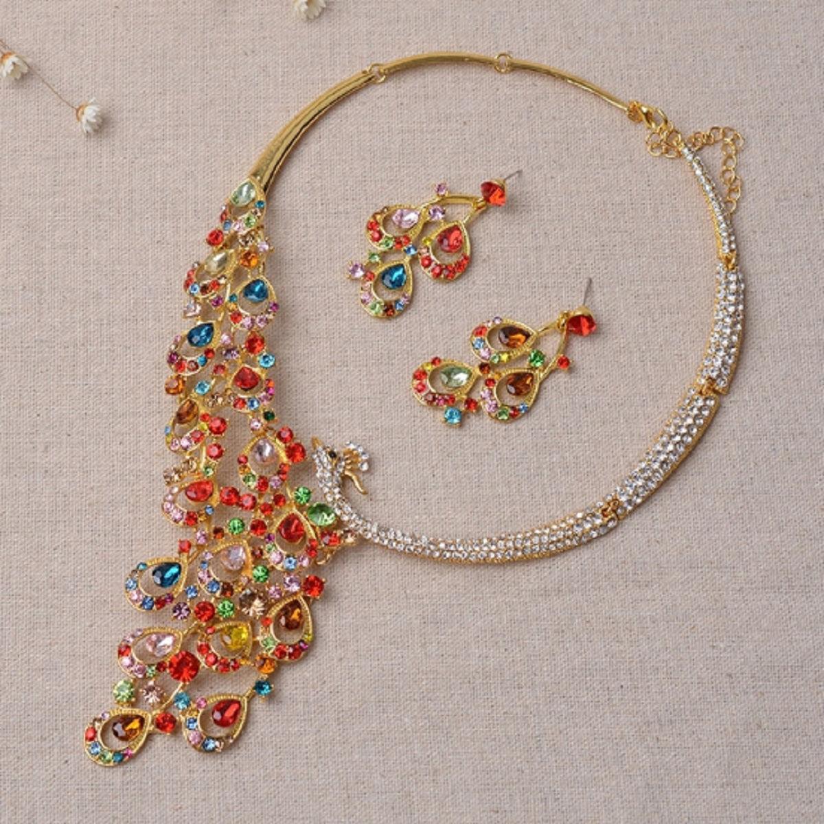 Women's Exquisite Looking Necklace Set - Rhinestone Embellished - dealskart.com.au