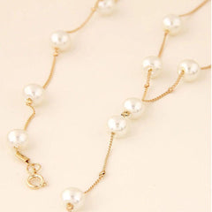 Women's Elegant Pearl Beaded Necklace Set - Chain Linked - dealskart.com.au