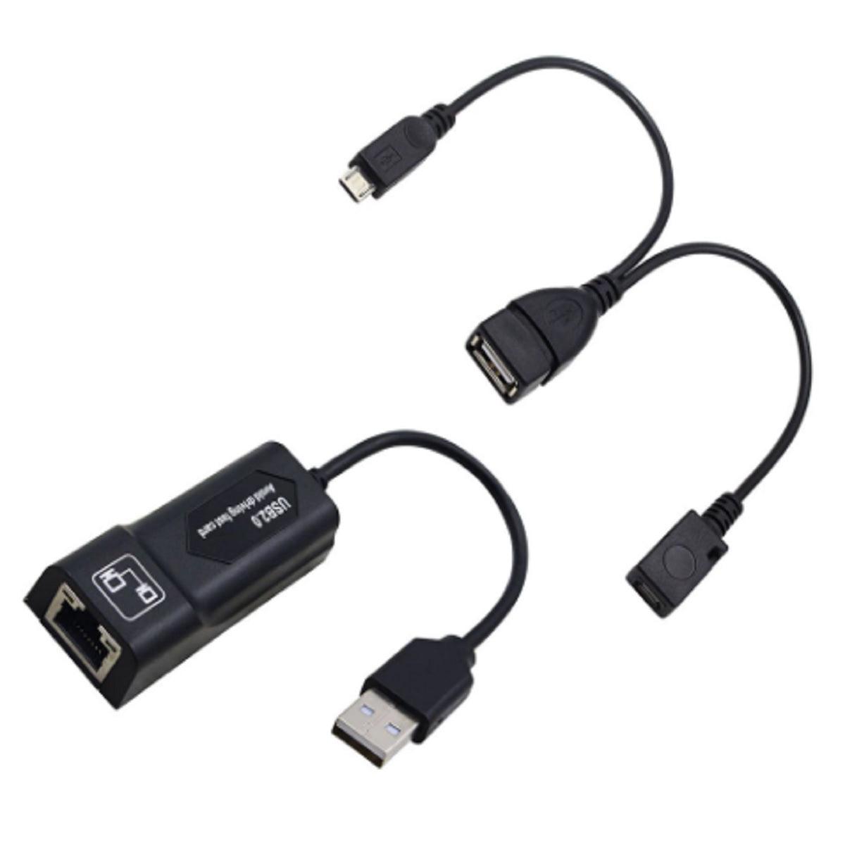 USB 2.0 to RJ-45 and Micro USB Adapter Combo - For Amazon Fire Stick - dealskart.com.au