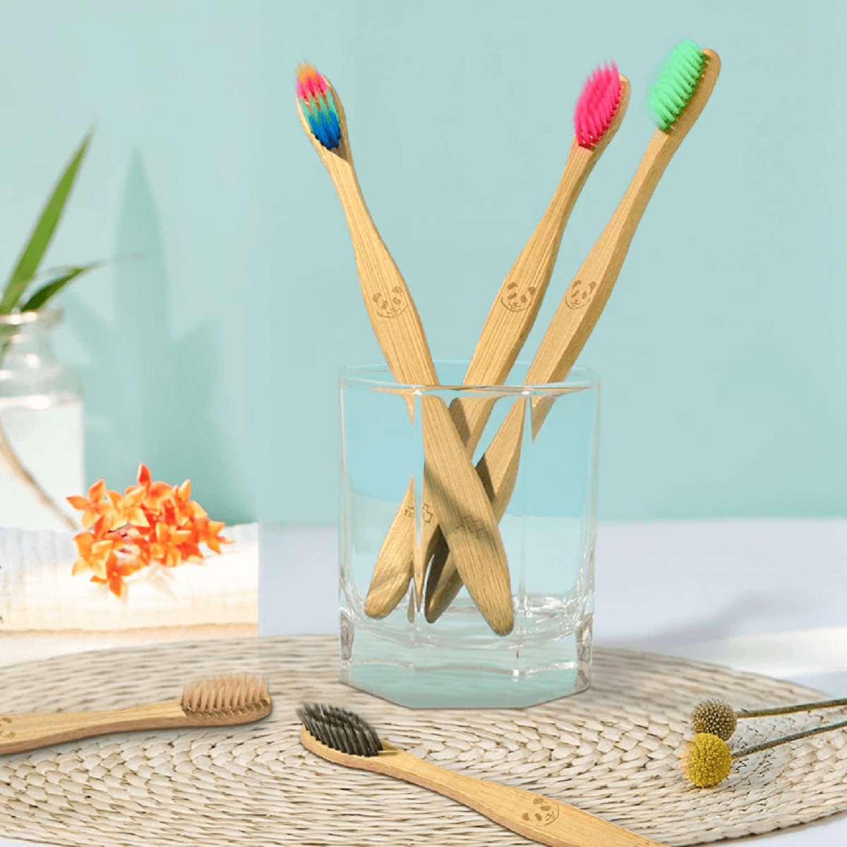 Eco-Friendly Bamboo Made Sensitive Toothbrush - 12 Pcs - dealskart.com.au