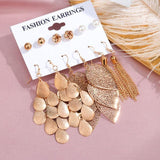 6 Pairs/Set Vintage Acrylic Earring Statement Tassel Earrings Korean Dangle Drop Earrings for Women - dealskart.com.au