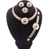 Carol Jewelry Vibrant Patterned Women's Necklace Set - Gold Finished - dealskart.com.au