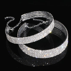 Zhuwei Women's Rhinestone Studded Necklace Set - Silver Finished - dealskart.com.au