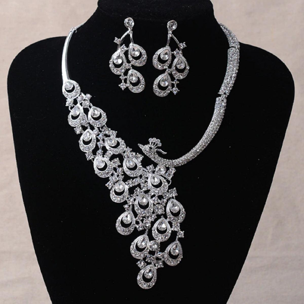 Women's Exquisite Looking Necklace Set - Rhinestone Embellished - dealskart.com.au