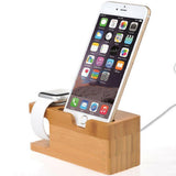 Wooden Bamboo Mobile Phone Charging Dock Stand - For iphone Devices - dealskart.com.au