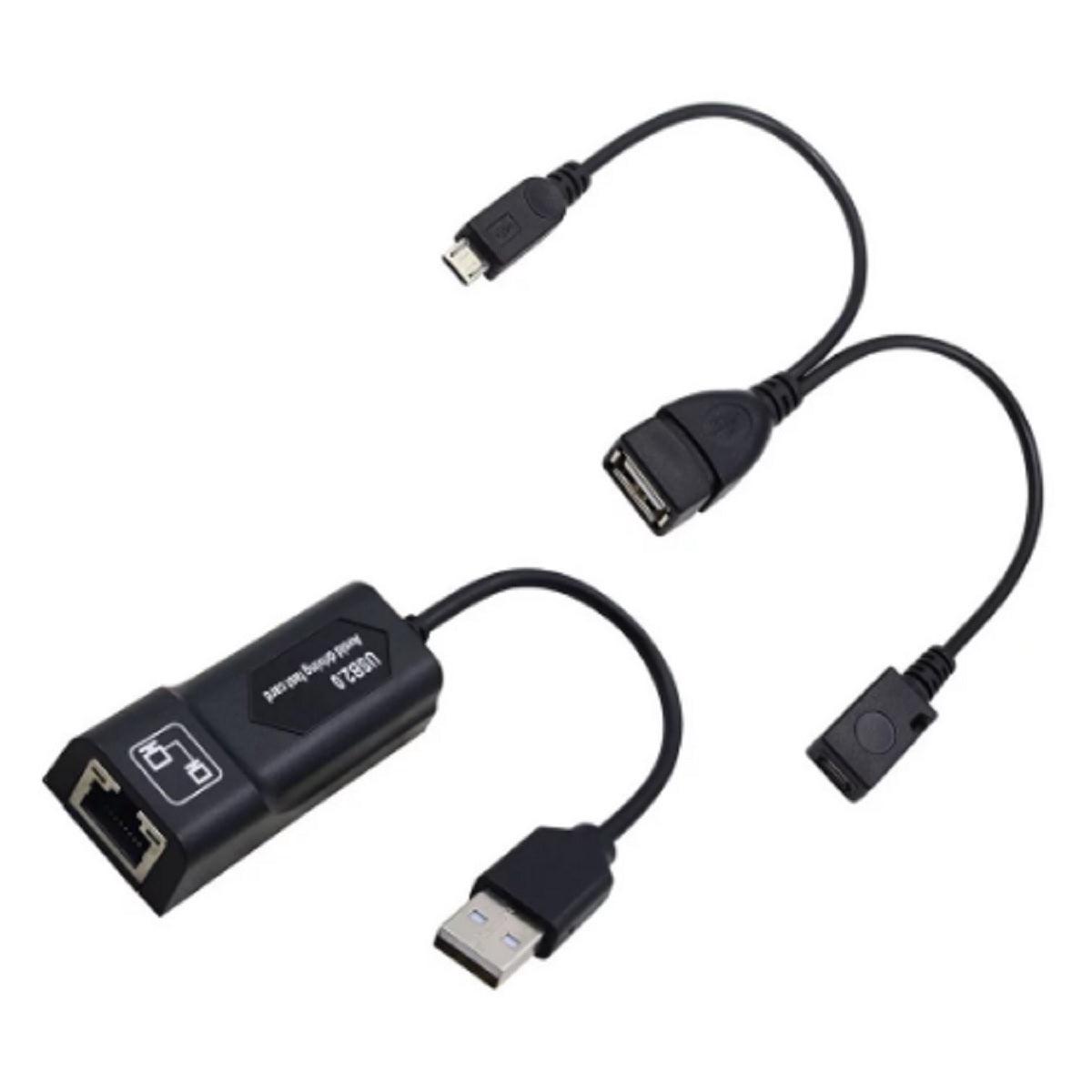 USB 2.0 to RJ-45 and Micro USB Adapter Combo - For Amazon Fire Stick - dealskart.com.au