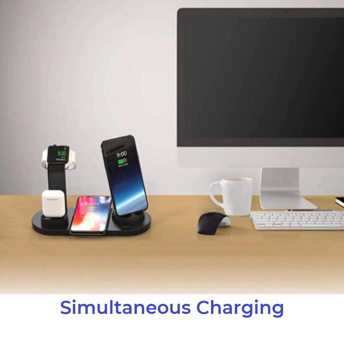 4 in 1 Universal Charging Dock Station - With Wireless Charging - dealskart.com.au
