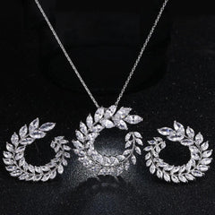 Shimmery Finished Zirconia Crystal Studded Pendant Set - dealskart.com.au