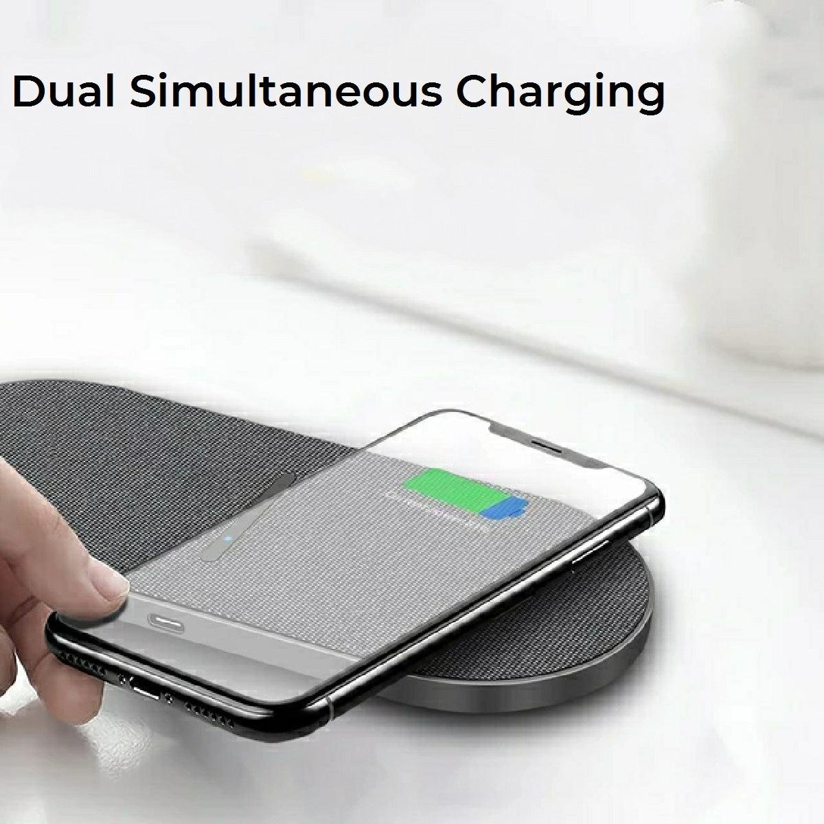 Dual Pad Fast Charging Wireless Charging Pad - Universal - dealskart.com.au