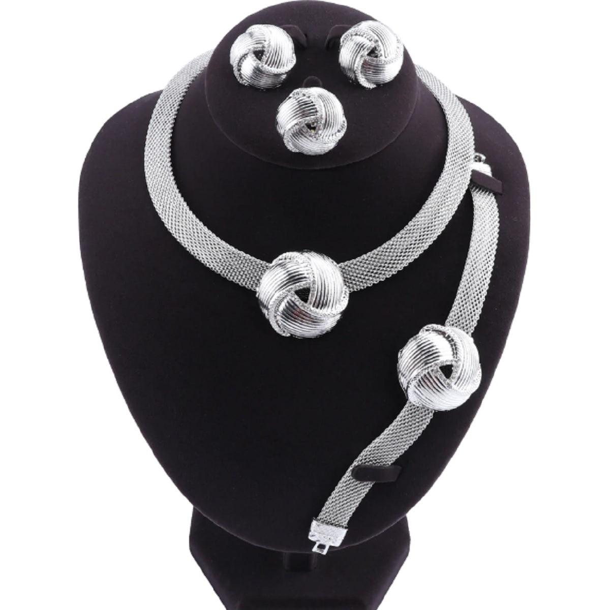 Carol Jewelry Women's Necklace Set - Dubai Silver Plated - dealskart.com.au