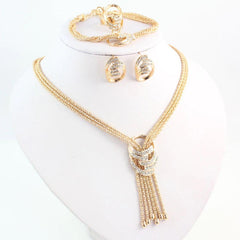 Carol Jewelry Women's Gold Finished Necklace Set - Multi Rope - dealskart.com.au