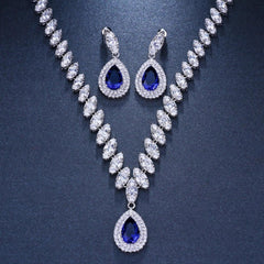 Women's Astonishing Zirconia Crystals Studded Necklace Set - dealskart.com.au