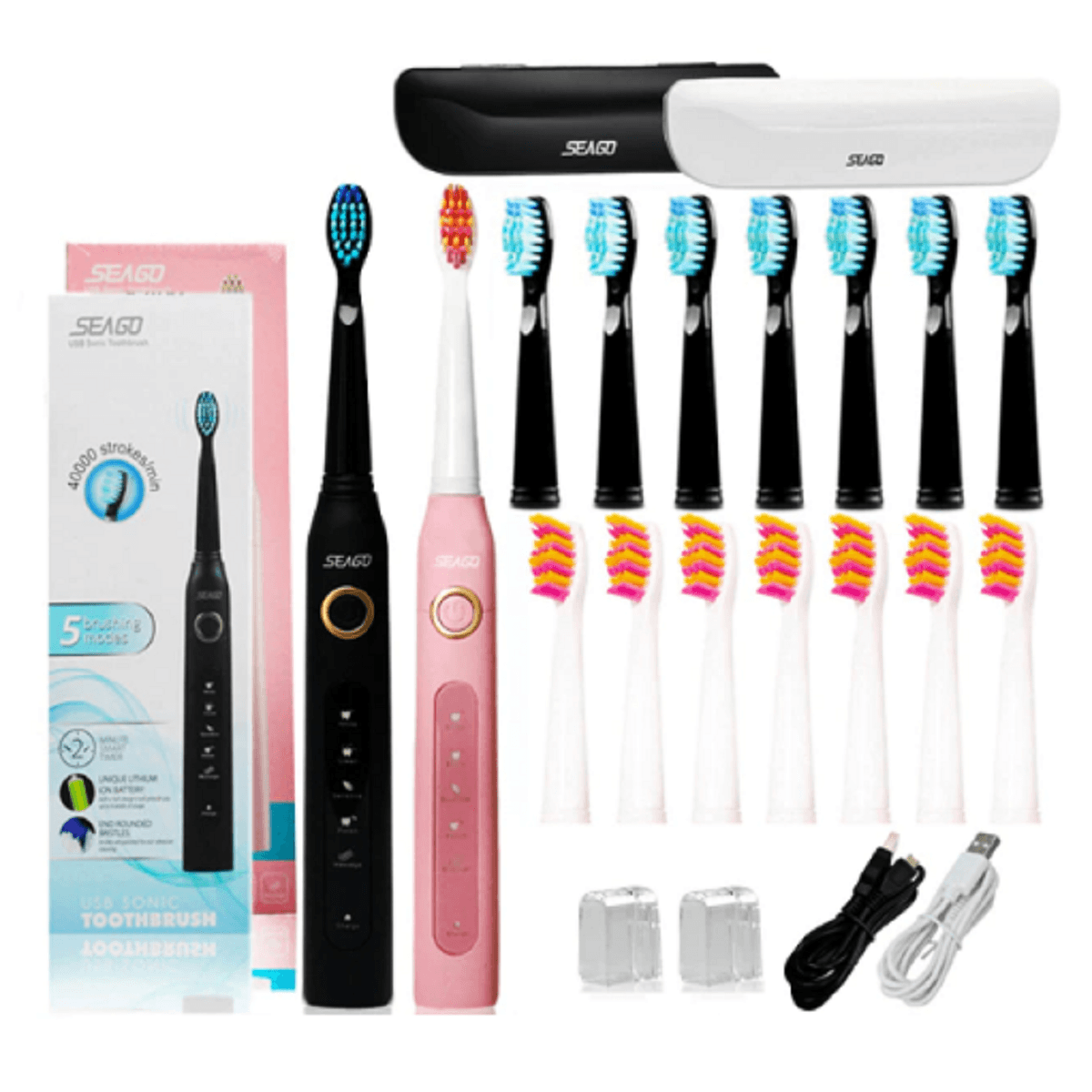 Seago Rechargeable Adult Electric Toothbrush - 40000 RPM - dealskart.com.au