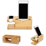 Wooden Bamboo Mobile Phone Charging Dock Stand - For iphone Devices - dealskart.com.au