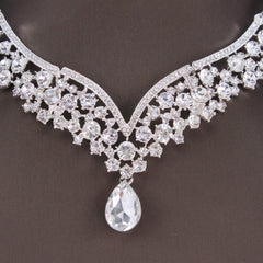 Women's Genuine Rhinestone Studded Bridal Jewelry Set - dealskart.com.au