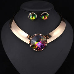 Carol Jewelry Women's Crystal Studded Necklace Set - dealskart.com.au