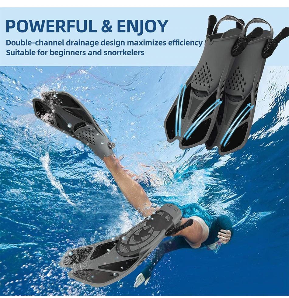 Adjustable Swimming Fins Beginners Watersports Equipment - dealskart.com.au
