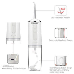 3 Mode USB Rechargeable Portable Dental Water Jet Flosser - dealskart.com.au