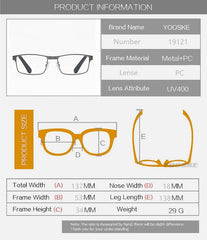 Yooske Stainless Steel Men’s Reading Glasses- +1.0 1.5 2.0 2.5 3 3.5 4.0 - dealskart.com.au