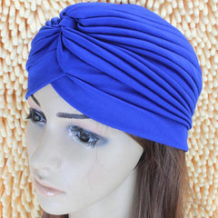 Women Swimming Cap Adjustable Long Hair Ears Turban Pleated Fabric Headwear Bathing Hat Yoga Caps - dealskart.com.au