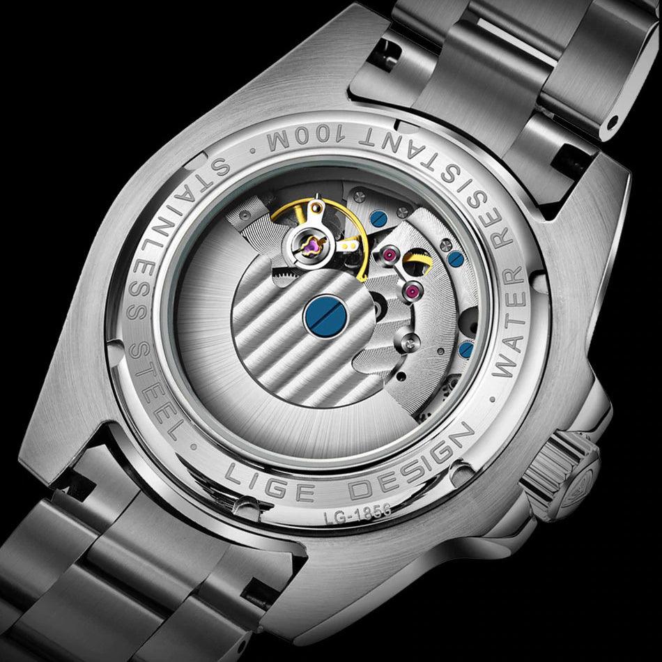 LIGE Watches Mens Luxury Automatic Mechanical Watch Waterproof - dealskart.com.au