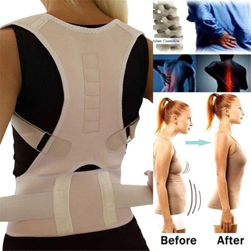 Waist Support- Adjustable Magnetic Posture Back Support Waist Trimmer Belt - dealskart.com.au