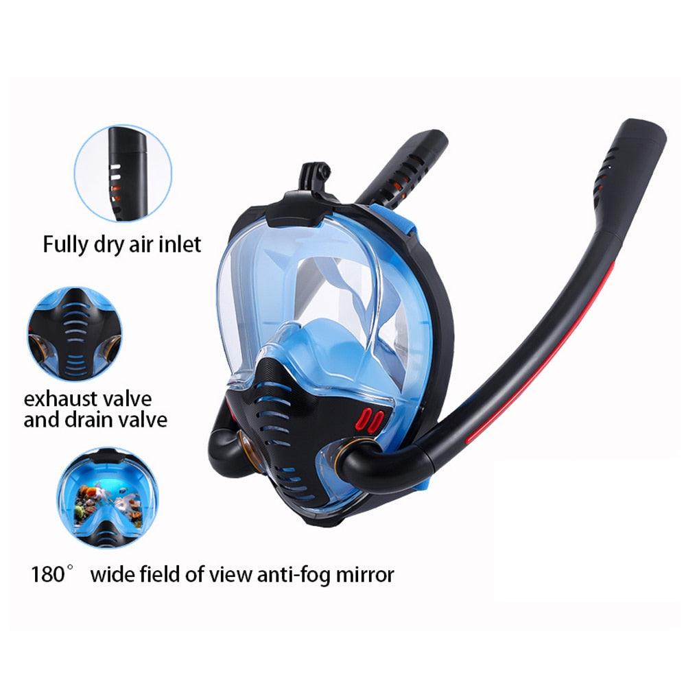Snorkeling Breathing Mask Diving Double Tube Mask | Diving Masks and Accessories - dealskart.com.au