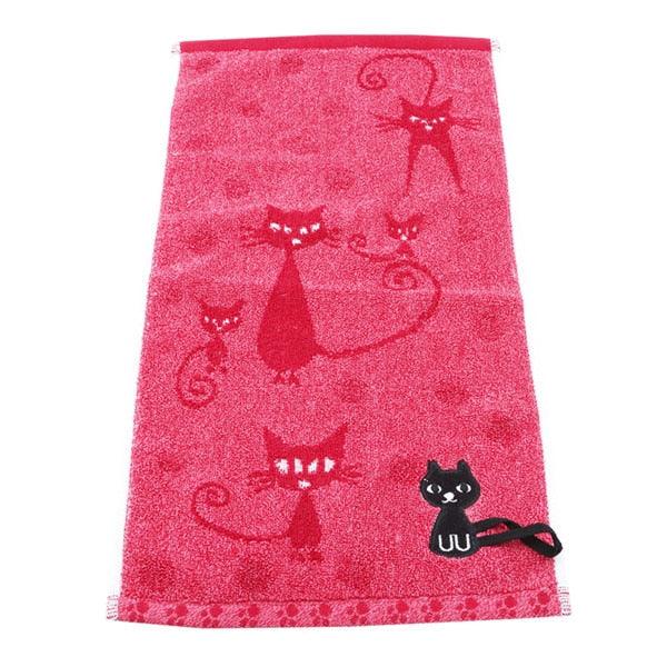 Cute Cat 100% Cotton Solid Face Towel Hand Towel For Adults Fast Drying Soft Thick Absorbent With Hanging Loop Travel Towels - dealskart.com.au